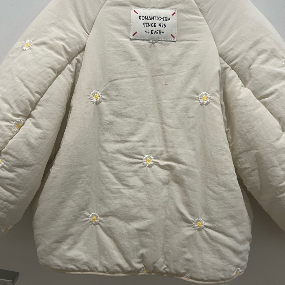 Zara Kids Beige Floral Puffer Jacket - Picture 7 of 8